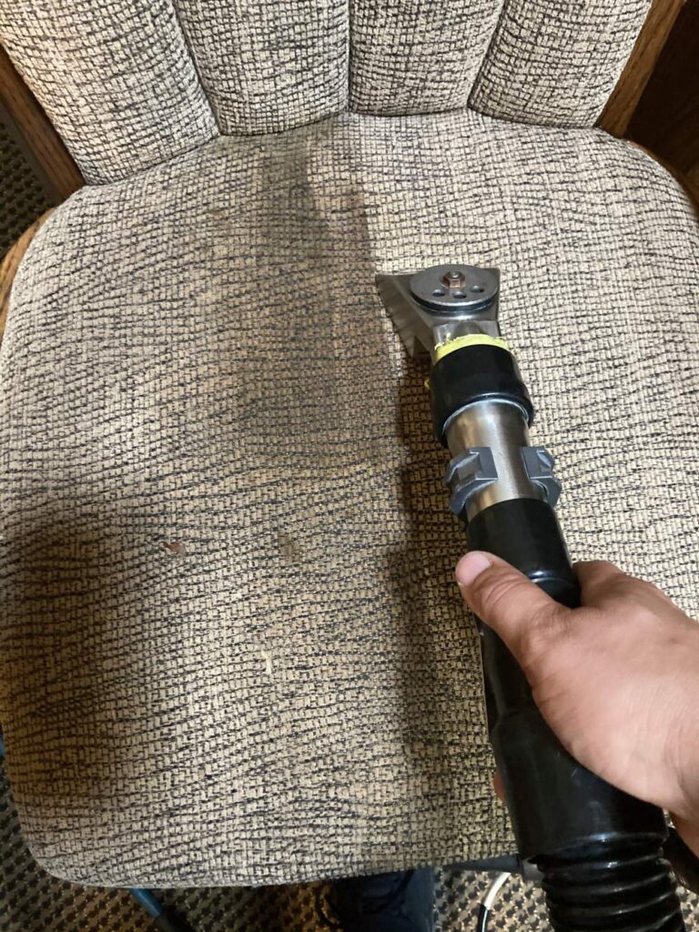 professional cleaning chair upholstery before and after cleaning